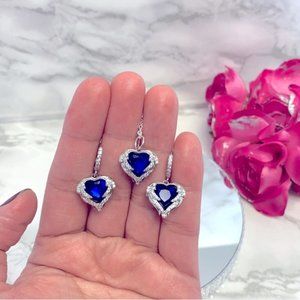 Sterling Silver Blue Crystal Zircon Sets